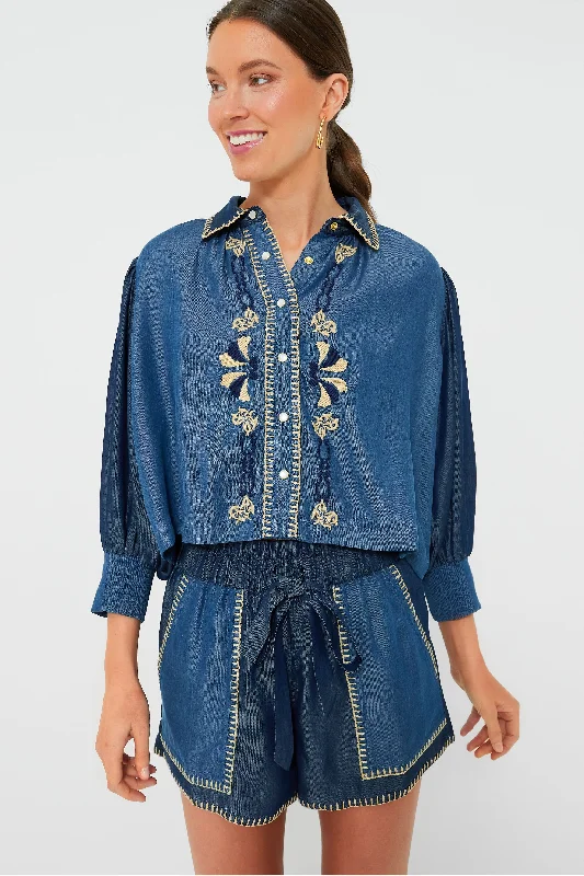 Light and Dark Blue Elisa Shirt