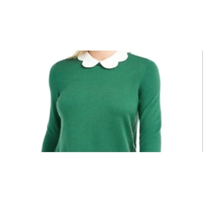 Maison Jules Women's Long Sleeve Peter Pan Collar Blouse Wear To Work Top Green Size Xx-Large