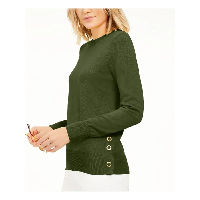 Michael Kors Women's Long Sleeve Crew Neck Top All Green Size Large