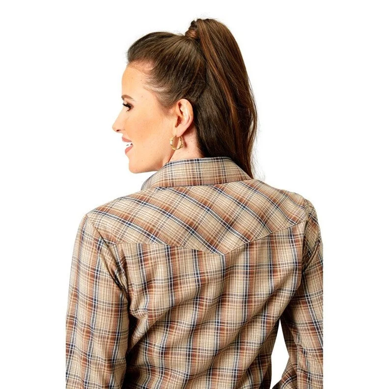 Roper Western Shirt Womens L/S Plaid Snap Brown 01-050-0101-3003 BR