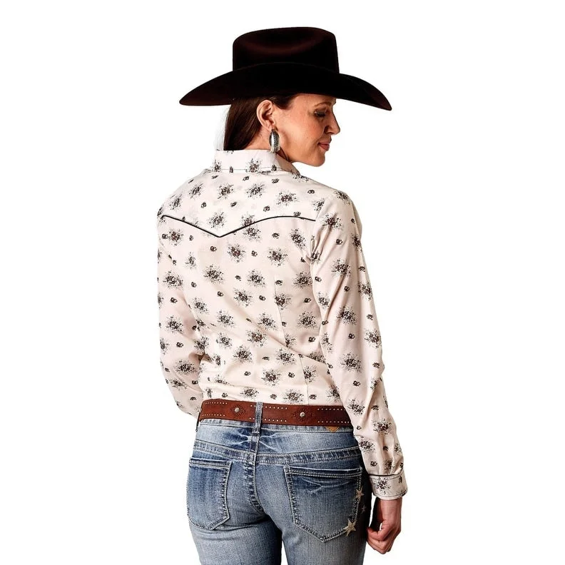 Roper Western Shirt Womens L/S Snap Floral Cream 01-050-0086-0352 WH