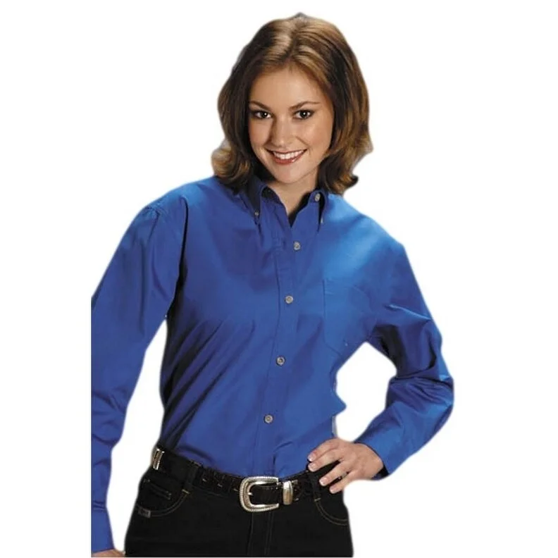 Roper Western Shirt Womens L/S Solid Poplin Royal 03-050-0366-0031 RY