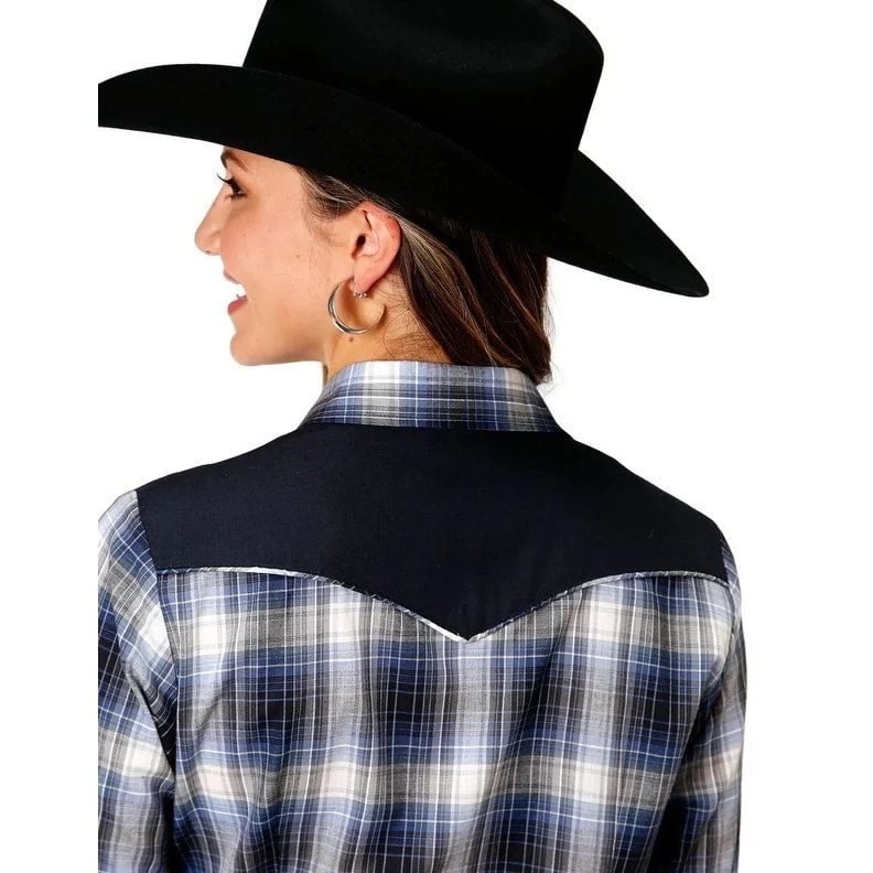 Roper Western Shirt Womens Long Sleeve Blue 01-050-0087-6081 BU