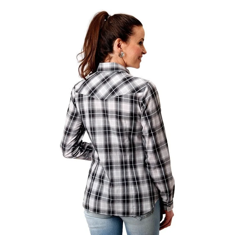 Roper Western Shirt Womens Plaid Snap L/S Black 01-050-0101-1060 BL