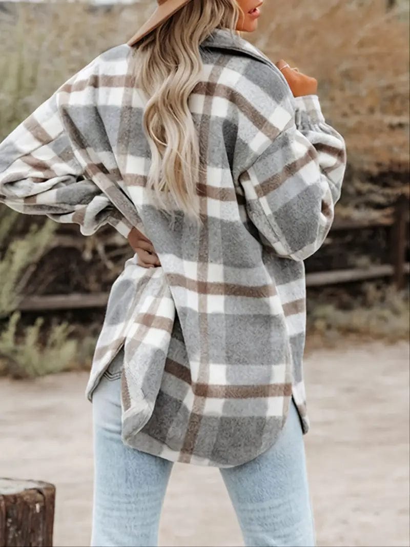 Oversized Plaid Flannel Jacket