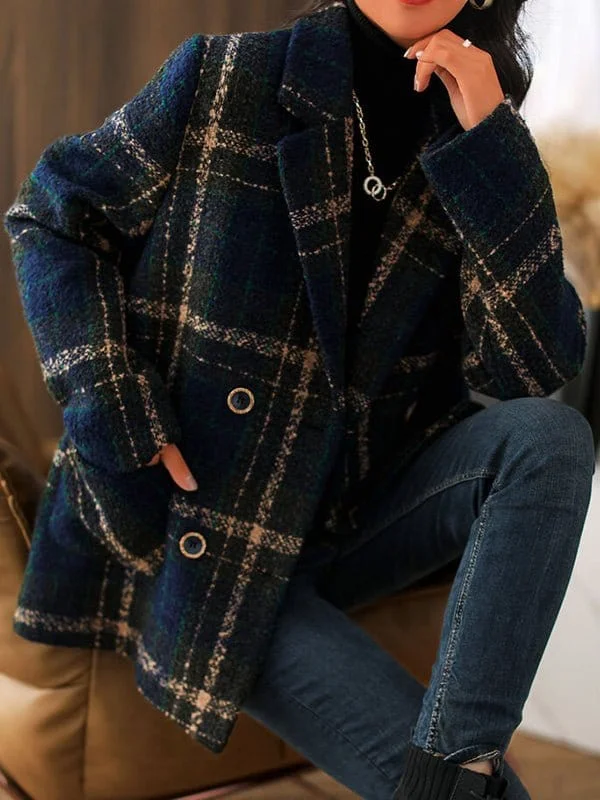 Tweed Check Oversized Jacket