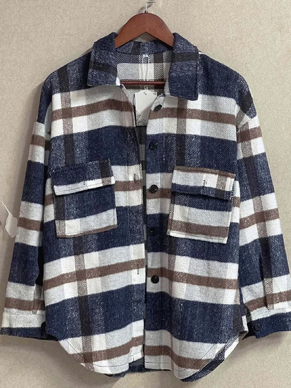 Women's Plaid Oversized Shirt Jacket