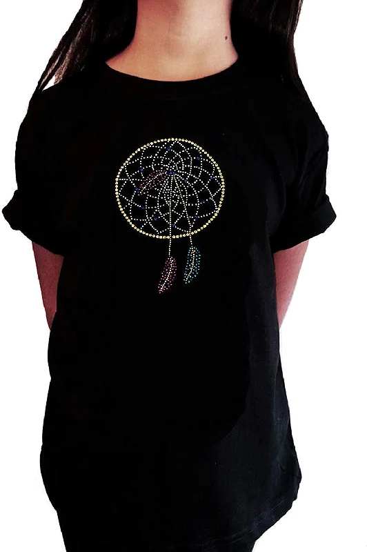 Girls Rhinestone T-Shirt " Dream Catcher in Rhinestones " Kids Size 3 to 14 Available