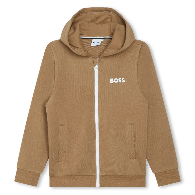 Brown Zip-Up Sweatshirt