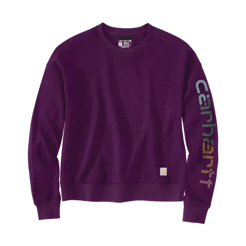 Carhartt Women's Tencel Fiber Series Loose Fit Long Sleeve Graphic Sweatshirt - Eggplant