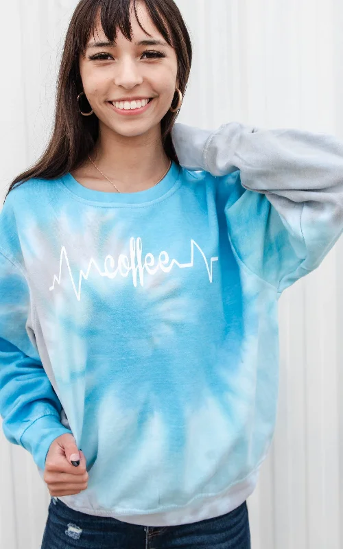 Coffee Lifeline Tie Dye Sweatshirt- Final Sale