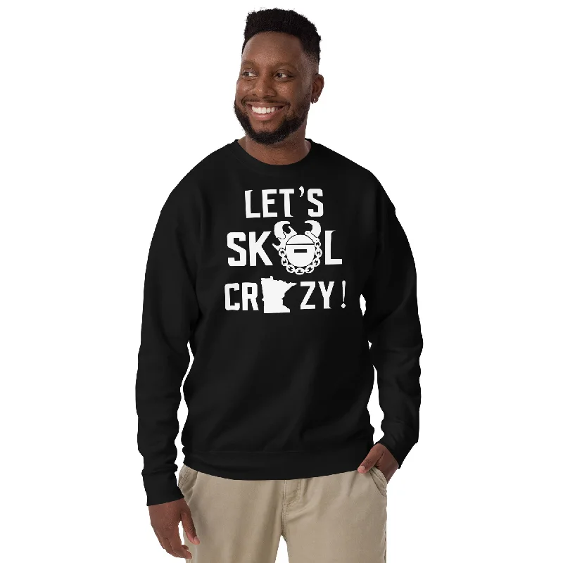 Customizable -- Unisex Premium Crewneck - Black - Let's go Crazy!