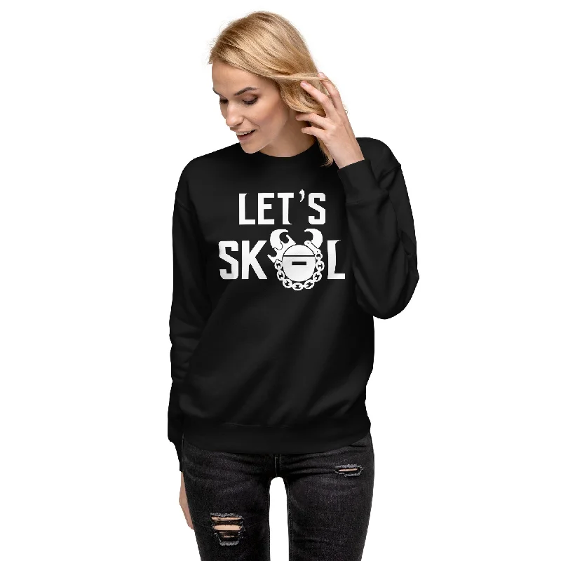 Customizable -- Unisex Premium Crewneck - Black - Let's go!