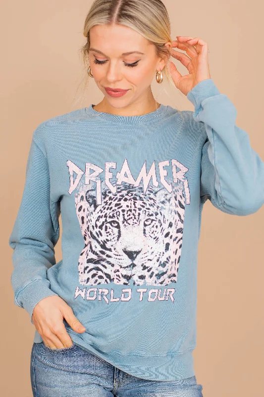 Dreamer World Tour Light Blue Graphic Sweatshirt