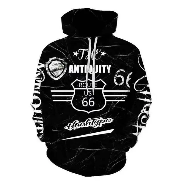 LUXUR Men Long Sleeve Sweatshirt Hoodie Graphic Hooded Pullover Tops with Pocket