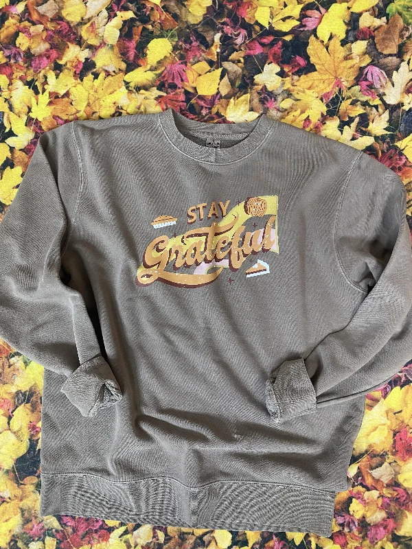 Stay Grateful Pigment Dyed Graphic Sweatshirt* - Final Sale