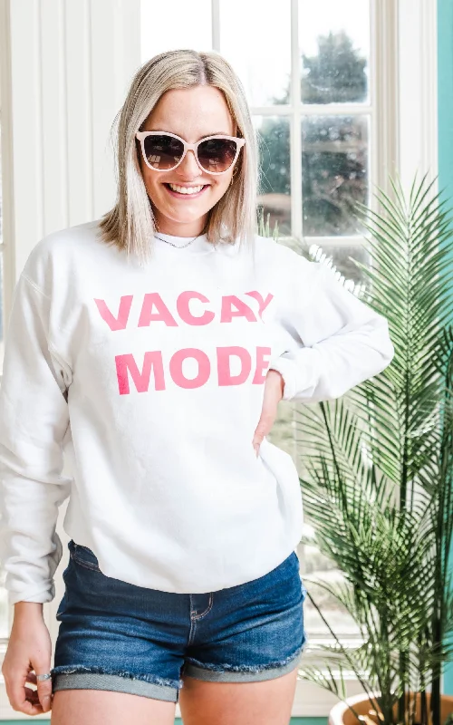 Vacay Mode Sweatshirt -White** - Final Sale