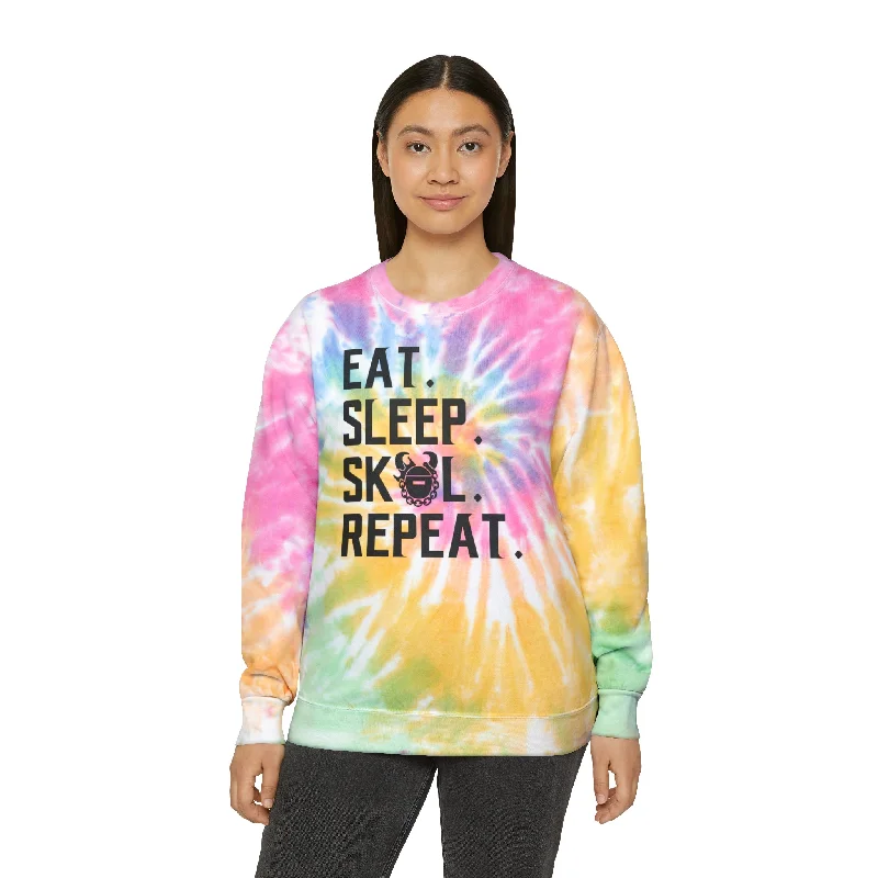 Tie-Dye Crewneck - Eat. Sleep. Repeat.