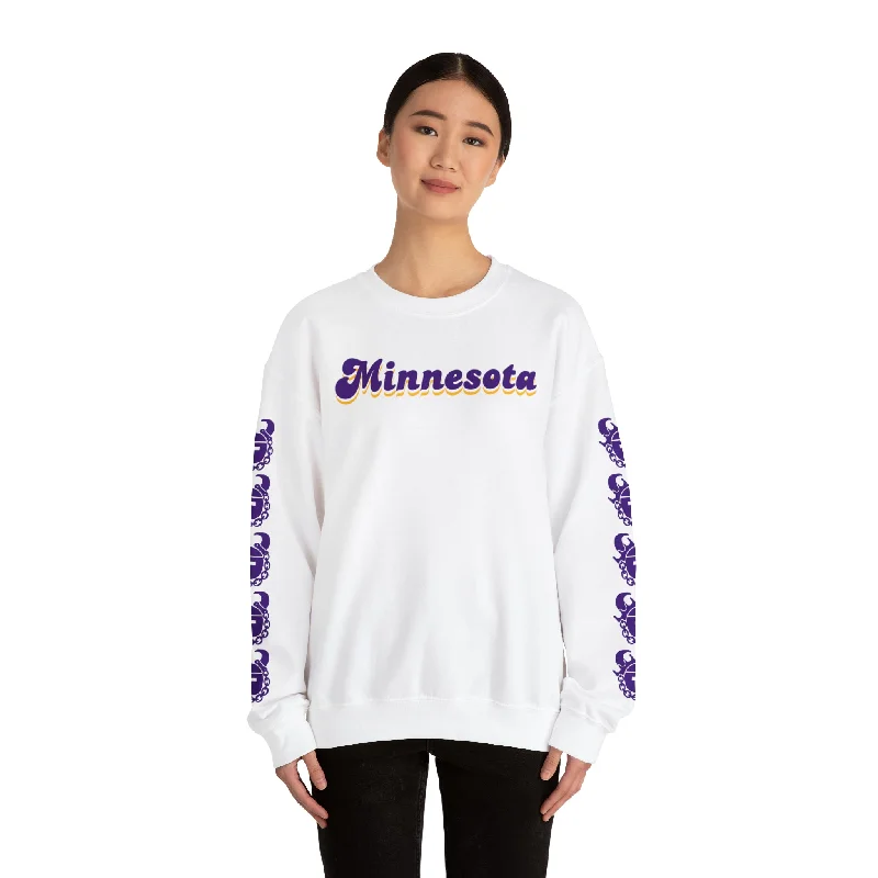 Unisex Heavy Blend™ Crewneck - Minnesota (Retro) + Game Day Helmet (Sleeves)